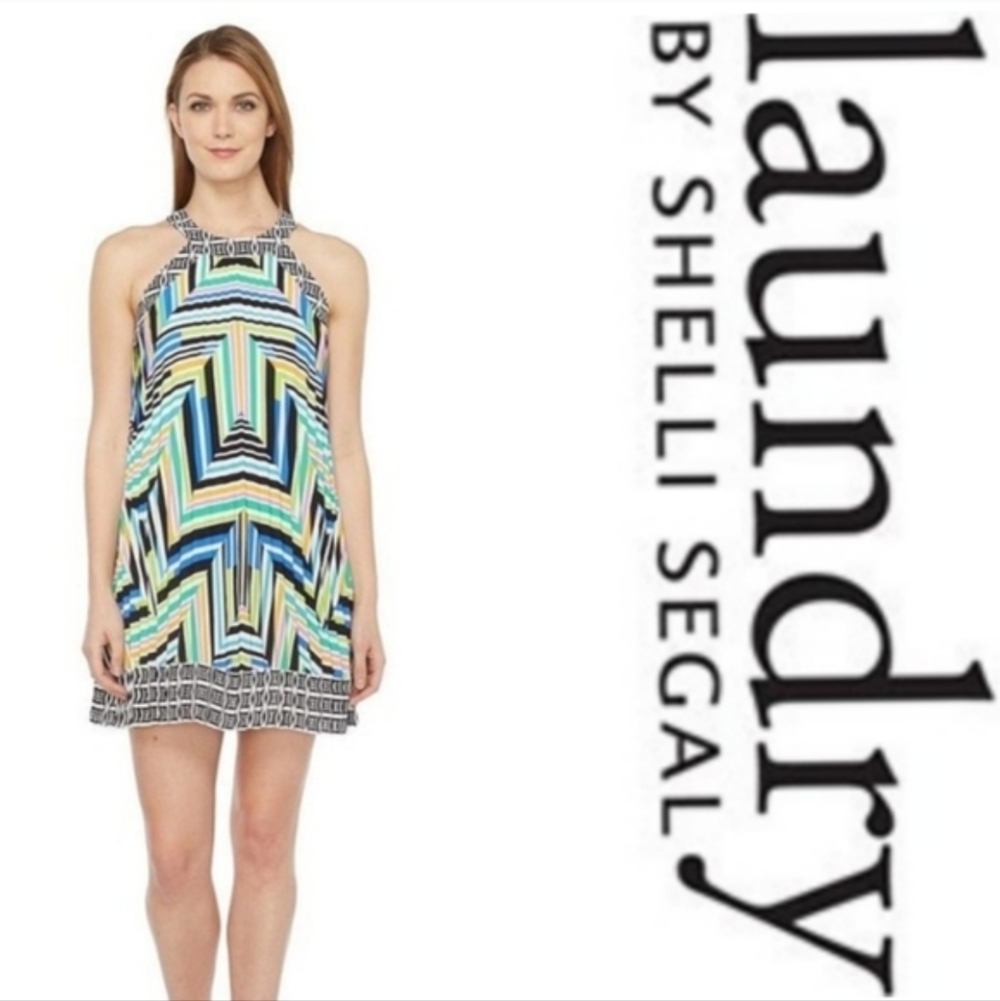 Laundry By Shelli Segal Pleated Halter Dress 8